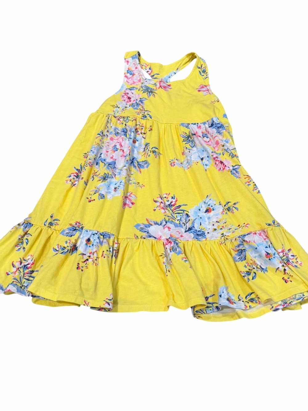 Joules, Girl’s Yellow Floral Ruffle Hem Sundress, Size 9